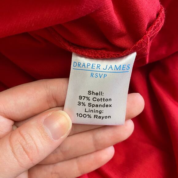 Draper James RSVP NWT Corduroy Ruffle Puff Sleeve Dress Womens Size 1X Red - Picture 8 of 9